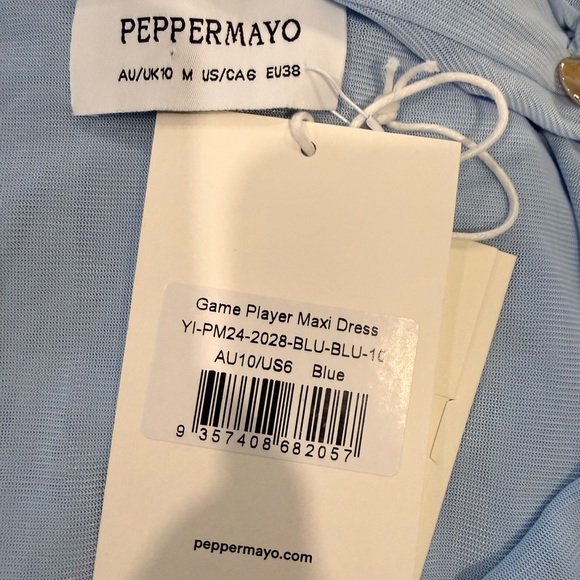 Peppermayo Pale Blue Draped Cowl Maxi Dress - Picture 14 of 14